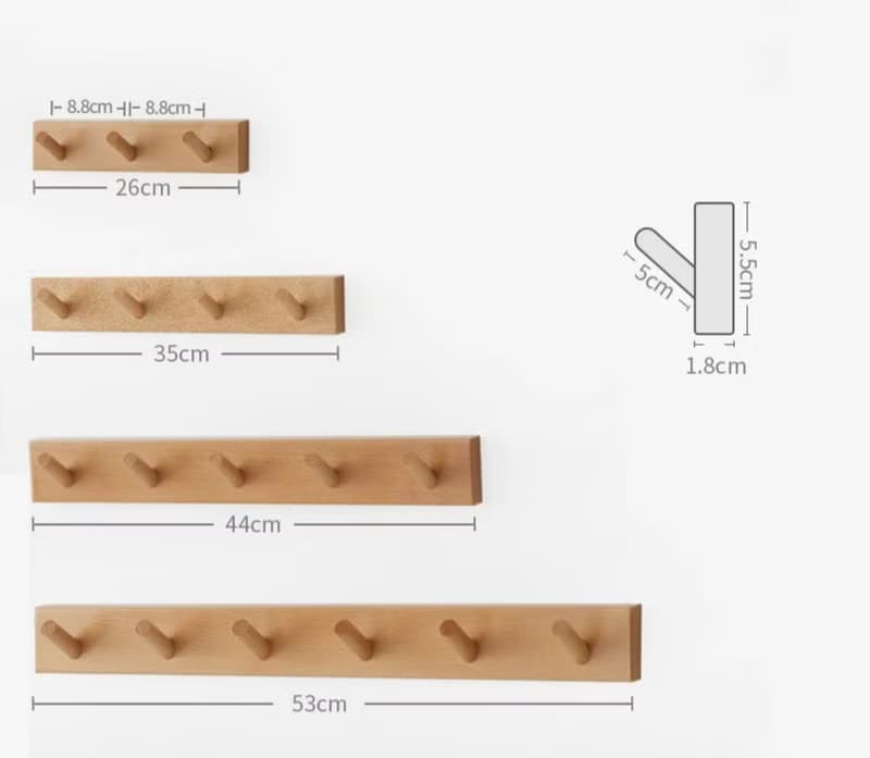 掛衣架 壁掛衣帽鉤 胡桃木收納  衣帽架