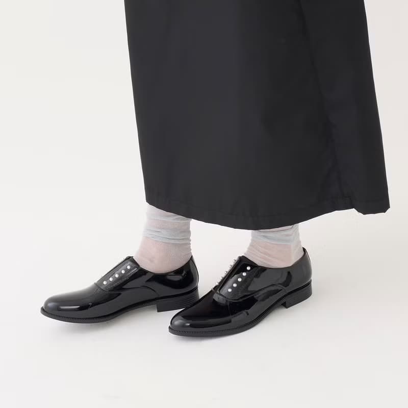 PEIGE (BLACK) PEARL STUDS PVC OXFORD   パールスタッズ シューズ