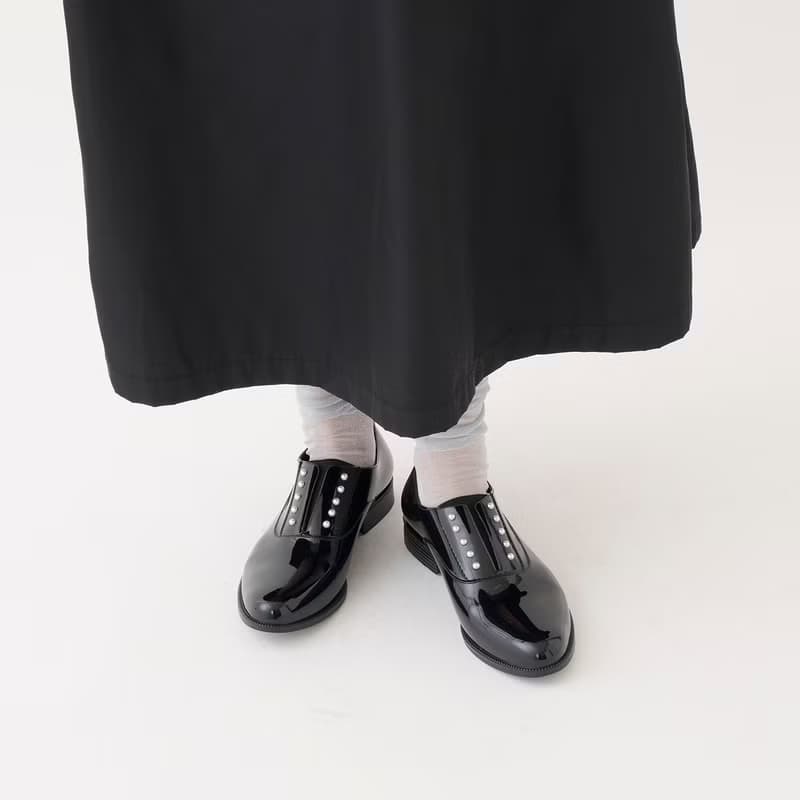 PEIGE (BLACK) PEARL STUDS PVC OXFORD   パールスタッズ シューズ