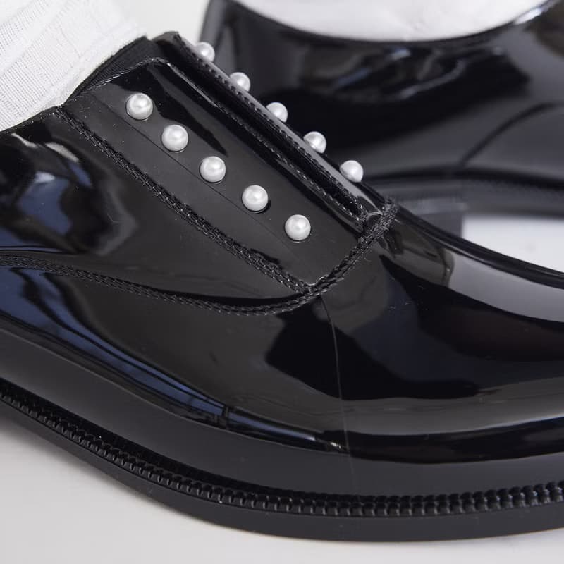 PEIGE (BLACK) PEARL STUDS PVC OXFORD   パールスタッズ シューズ