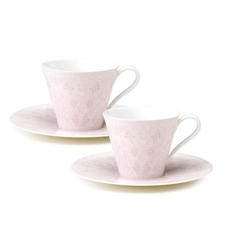 【禮物福袋】Nikko tabletop 幾何圖案 粉紅色茶杯連底碟一對套裝