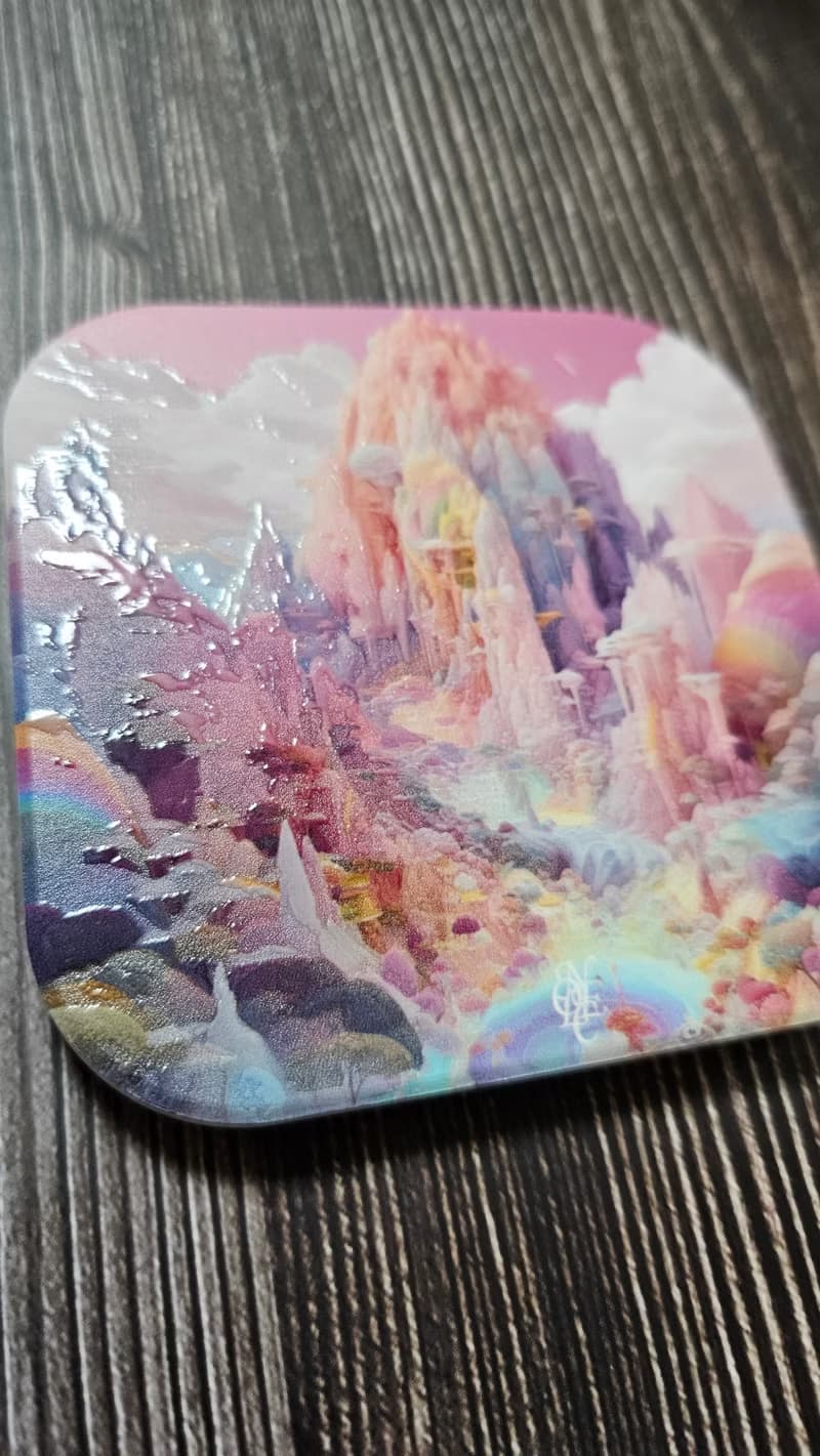 粉色仙境-晶雕吸水陶瓷杯墊