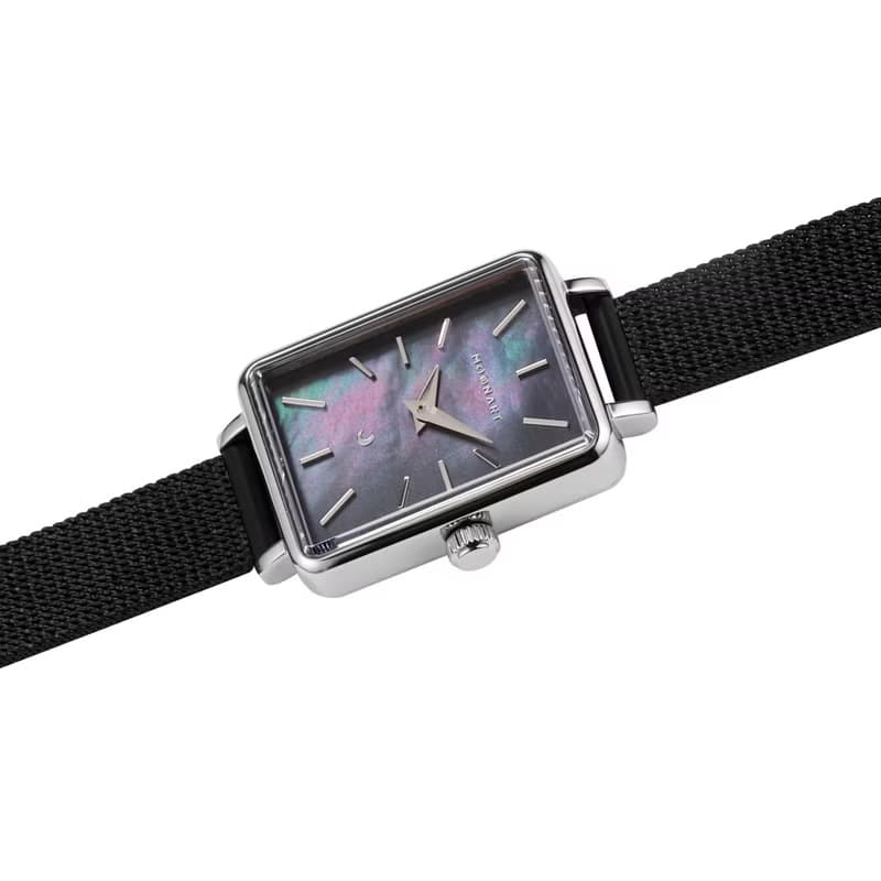 【MOONART】方型手錶 夢幻系列-天鵝(極) 女裝珍珠貝藝術手錶