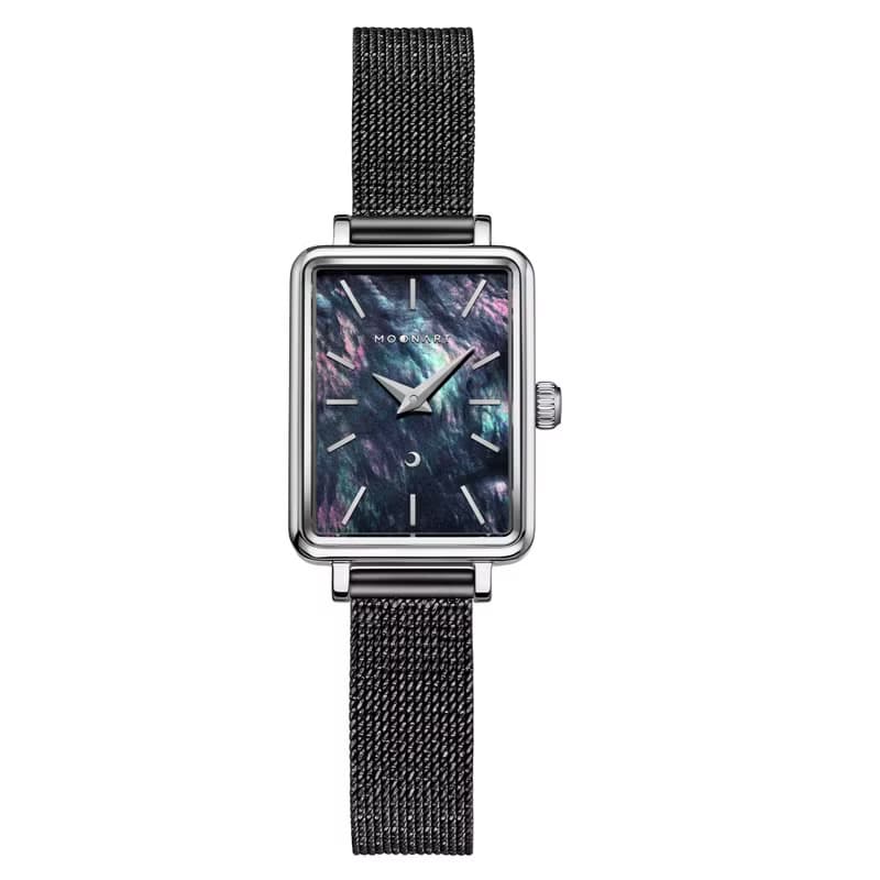 【MOONART】方型手錶 夢幻系列-天鵝(極) 女裝珍珠貝藝術手錶