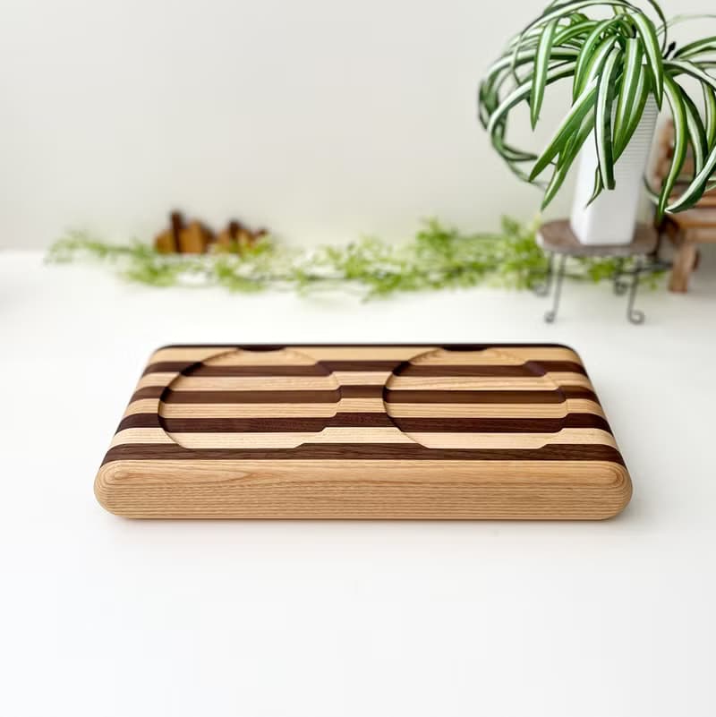 KATOMOKU 貓咪桌/為2件 橡木 日本製造　喂食碗