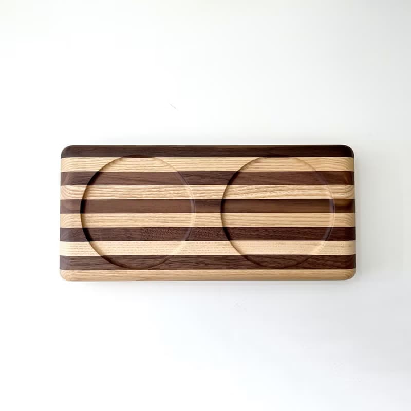 KATOMOKU 貓咪桌/為2件 橡木 日本製造　喂食碗