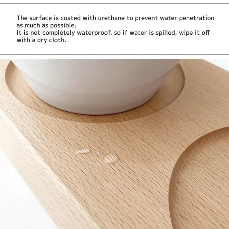 KATOMOKU 貓咪桌/為2件 橡木 日本製造　喂食碗