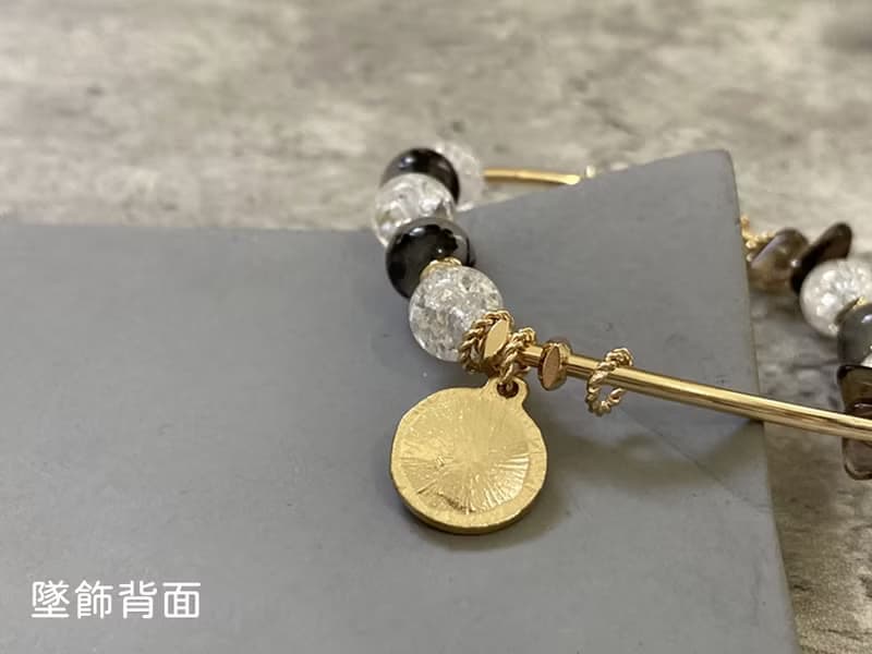 【奧德修斯的勳章。手鍊】黑髮晶、白爆花晶、茶水晶|水晶輕珠寶