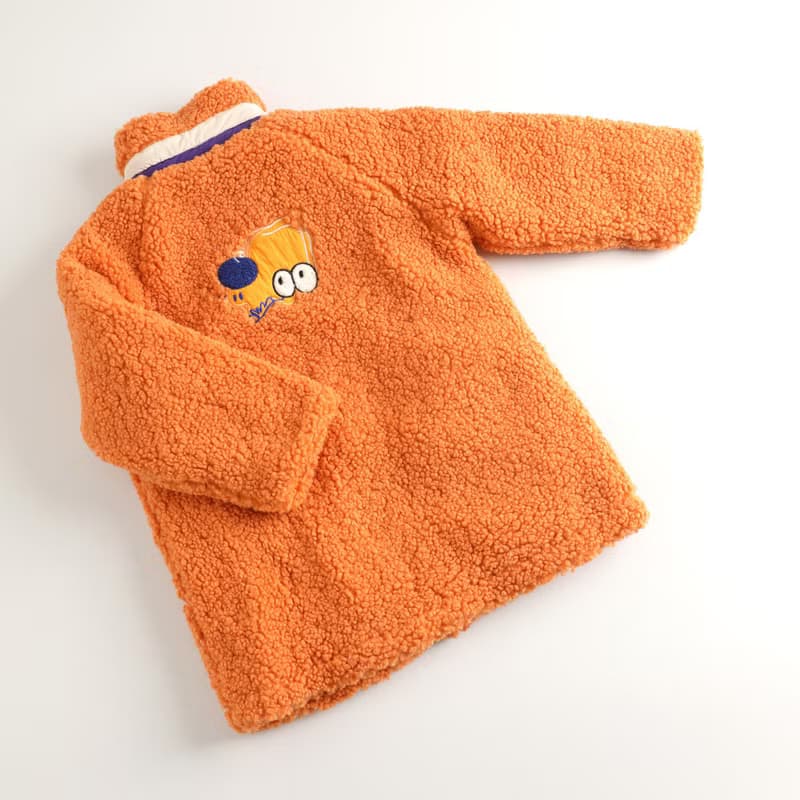 BIR 口袋刺繡羽絨外套 (杏/橘)
