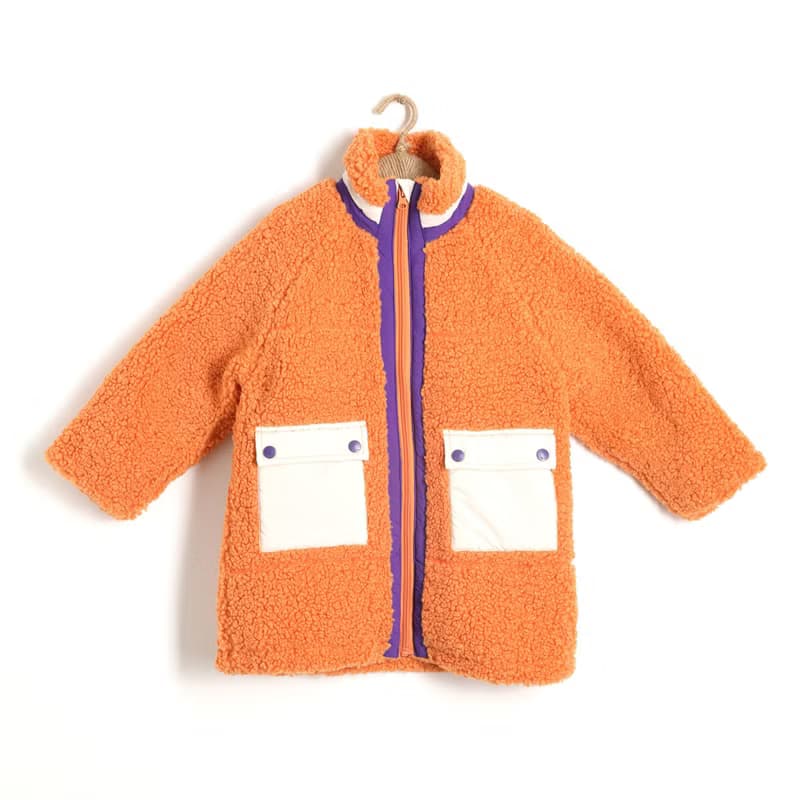 BIR 口袋刺繡羽絨外套 (杏/橘)