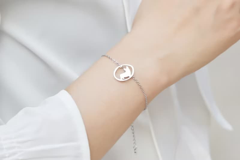 柯基手鍊 - 狗狗小印章系列-抗敏醫療鋼