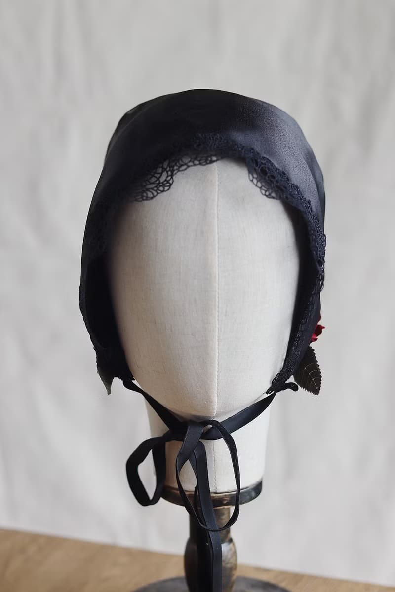 手作黑色女帽子 Bonnet