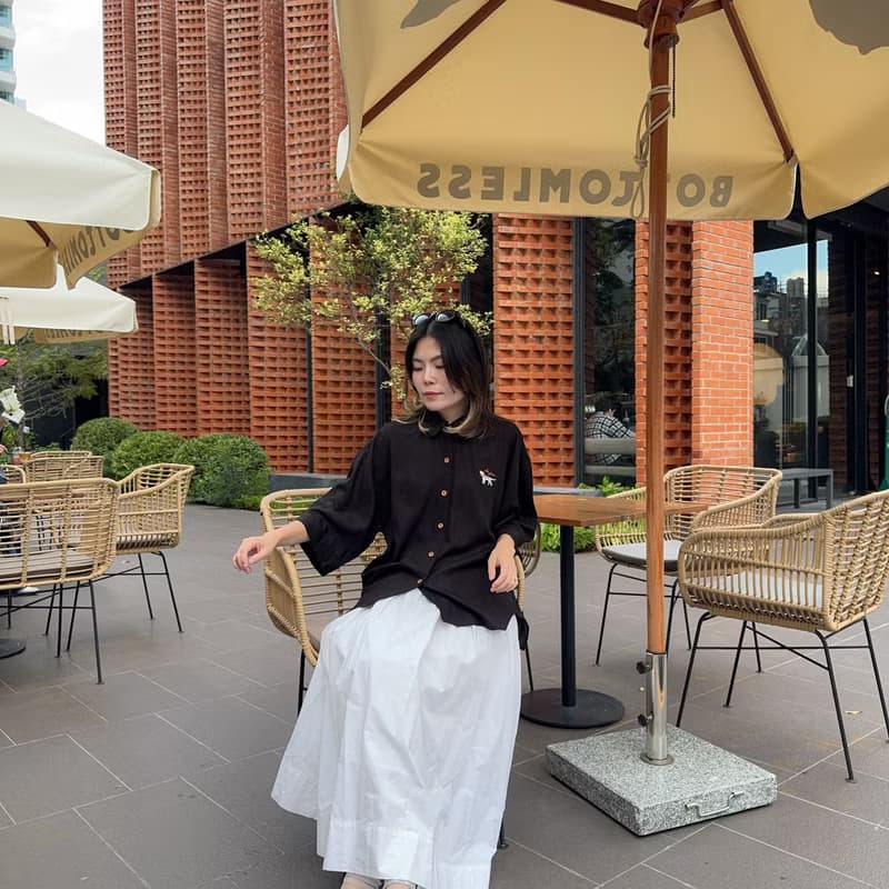 Oliver oversize linen Shirt 麻布 襯衫 Black 黑色的