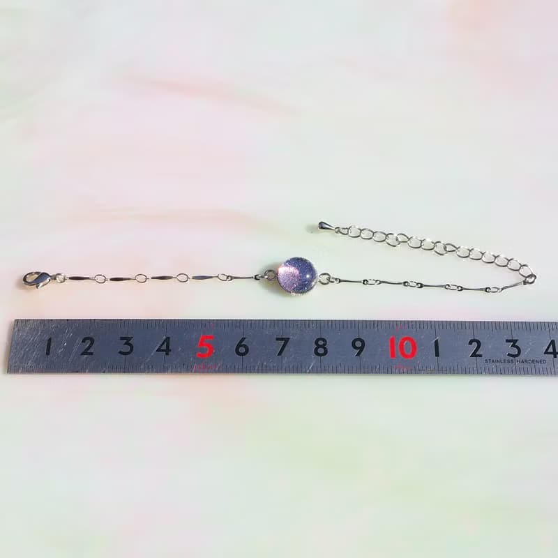 色が変わる光るガラス(きらり【白光マジック】)ブレスレット/アンクレット【長さ選べます】【受注制作】