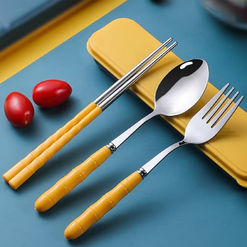 不鏽鋼三件套便攜餐具