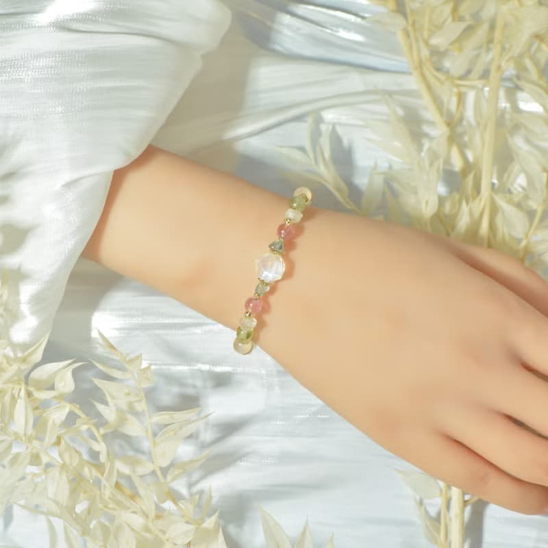 月光下的彩虹 - 藍月光 碧璽 天然石手鍊