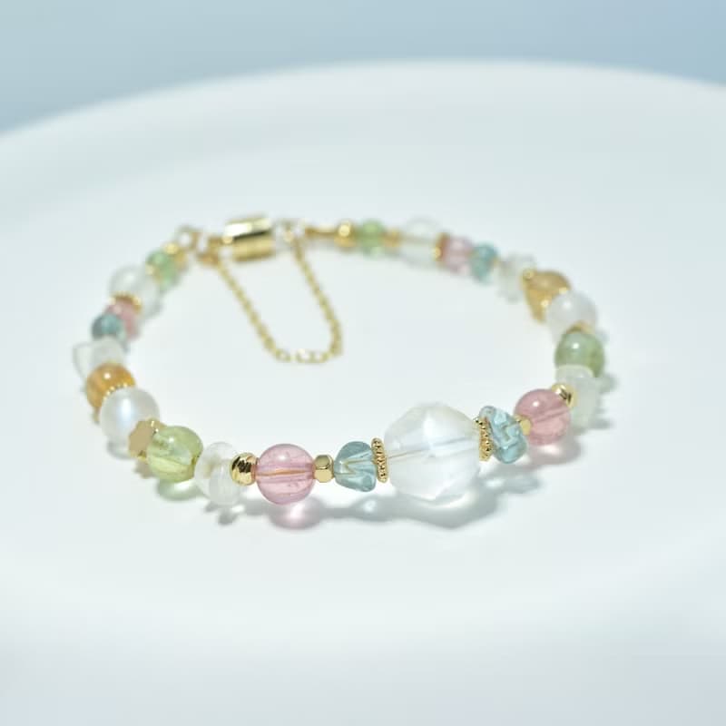 月光下的彩虹 - 藍月光 碧璽 天然石手鍊