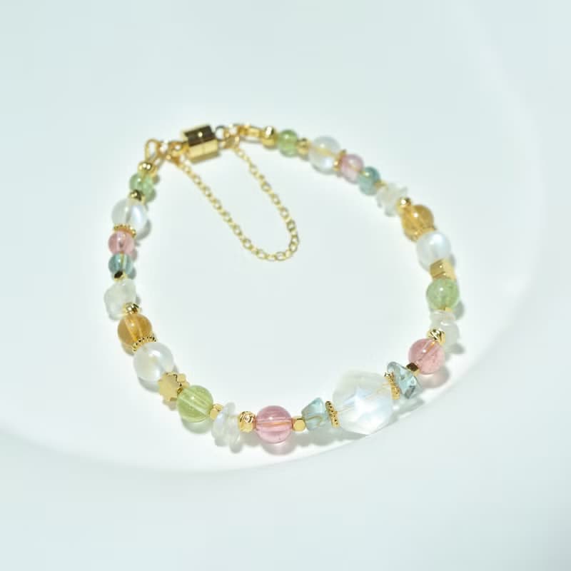 月光下的彩虹 - 藍月光 碧璽 天然石手鍊