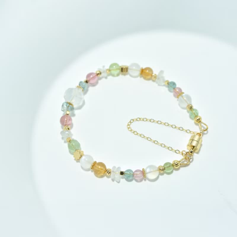 月光下的彩虹 - 藍月光 碧璽 天然石手鍊