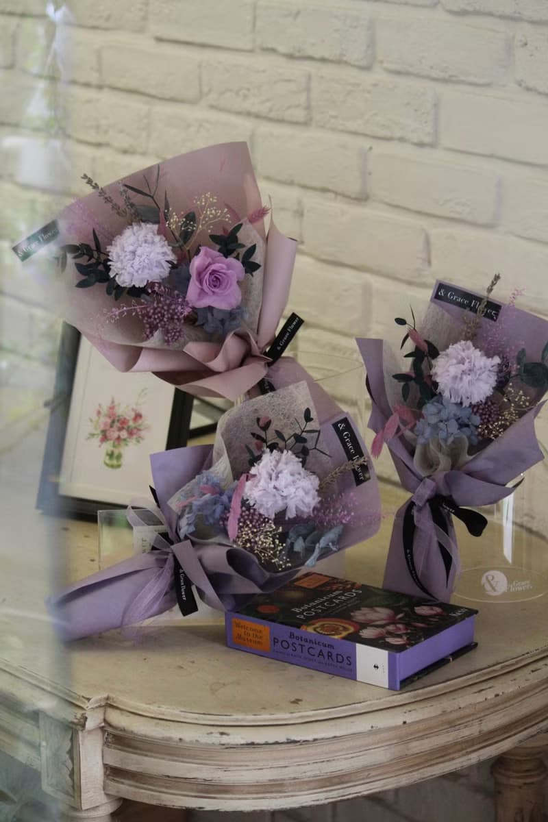 【頂級浪漫】永生康乃馨單隻小花束/母親節花禮/祝賀花束