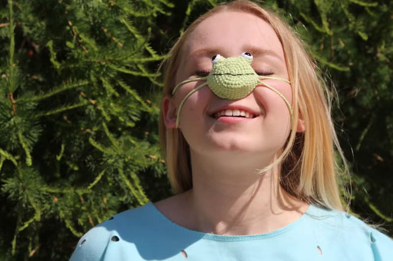 Nose warmer frog lover gifts. Cute frog and toad.