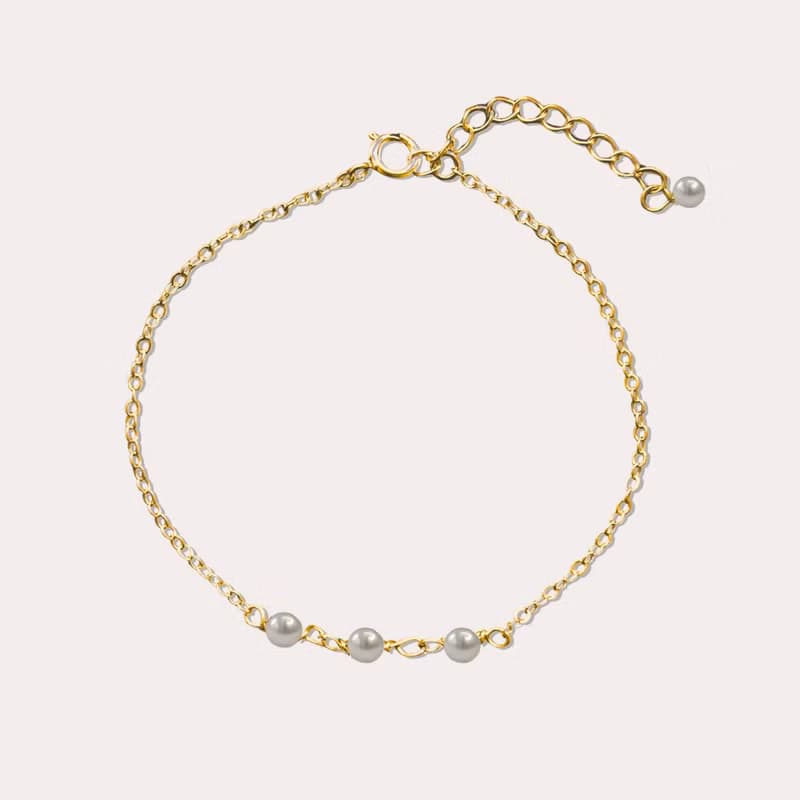 小清新 珍珠手鍊/腳鍊 SV925/14KGF  Pearl 迷你淡水珍珠