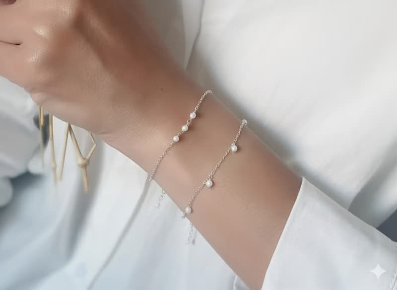 小清新 珍珠手鍊/腳鍊 SV925/14KGF  Pearl 迷你淡水珍珠