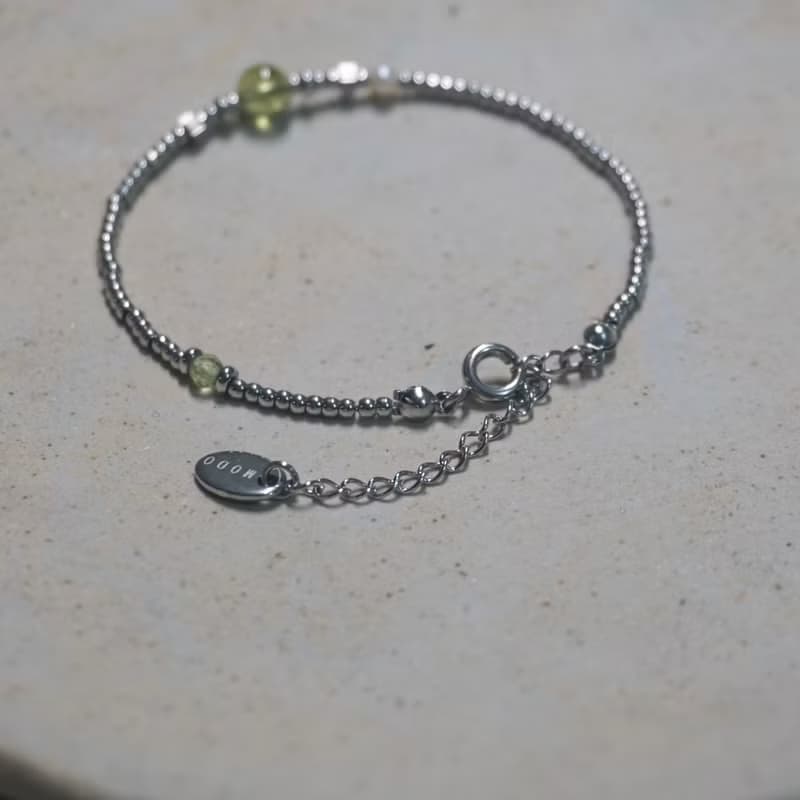 ll 橄欖石與淡水珍珠 ll 橄欖石 淡水珍珠 醫療鋼手鍊 BR-00046