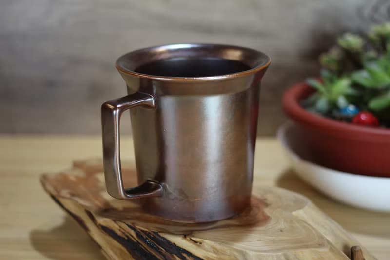 【送禮好物】240ml 柴燒古銅金 方韻杯 咖啡杯 台灣鶯歌製