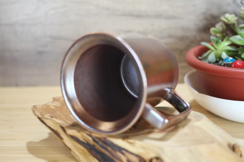 【送禮好物】240ml 柴燒古銅金 方韻杯 咖啡杯 台灣鶯歌製