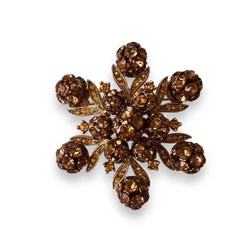 Albert Weiss Vintage Brooch 1960 USA signed weiss cognac brown pin gift idea