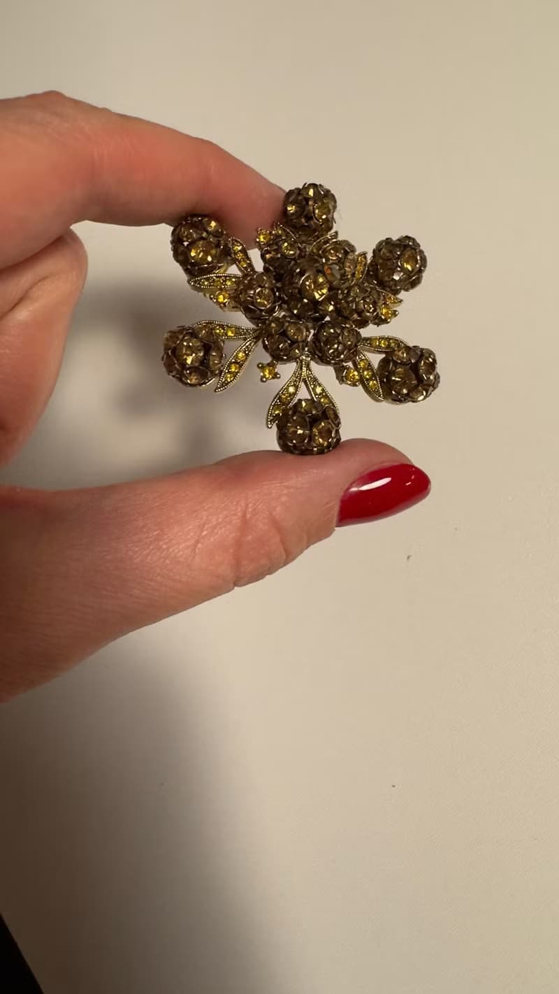 Albert Weiss Vintage Brooch 1960 USA signed weiss cognac brown pin gift idea