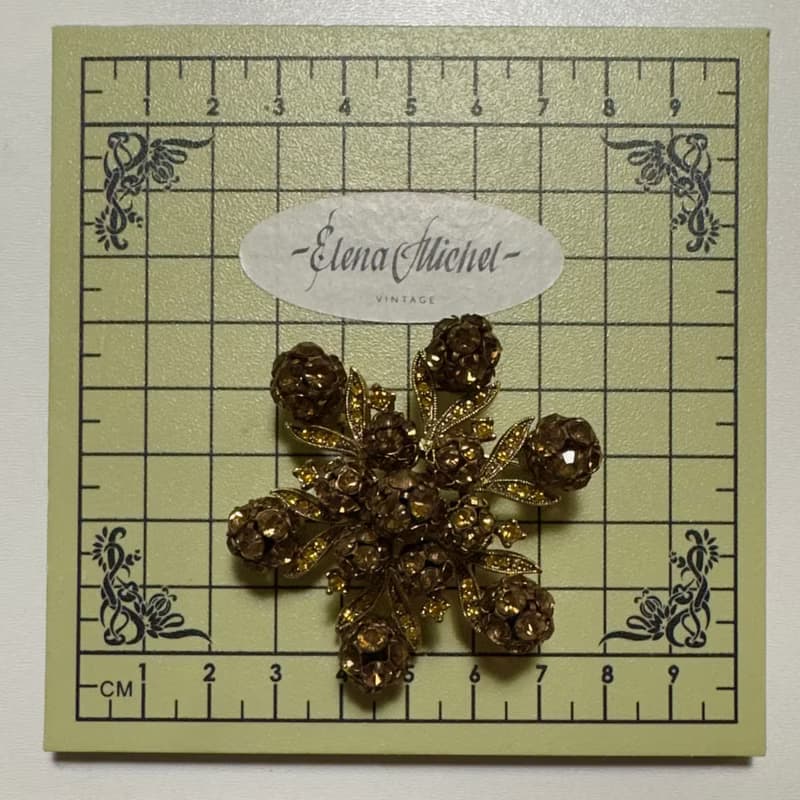 Albert Weiss Vintage Brooch 1960 USA signed weiss cognac brown pin gift idea