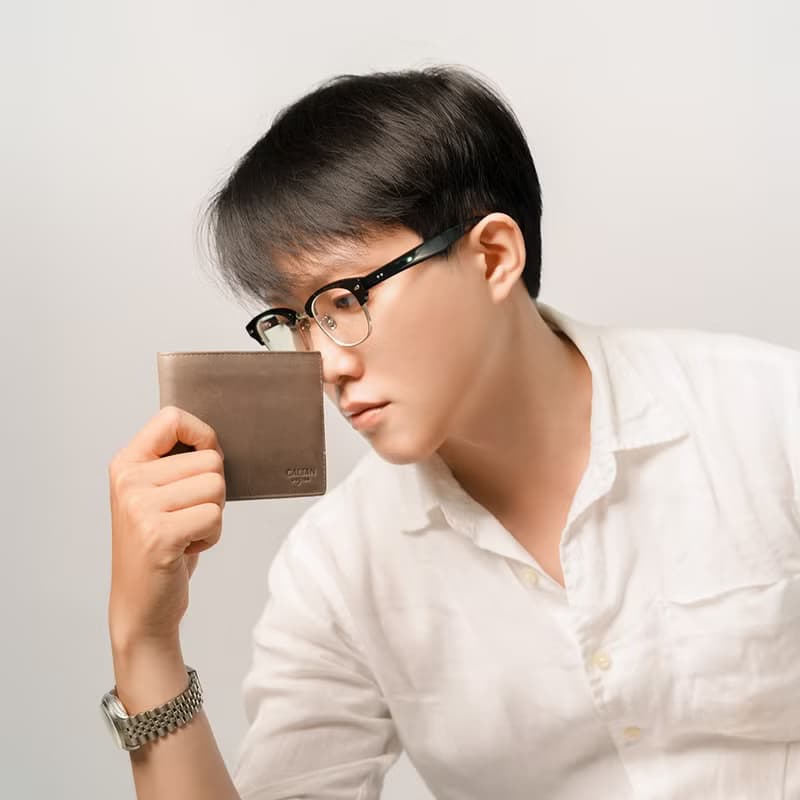 【24hr快速出貨】真皮輕薄對折零錢短夾-075236 五色