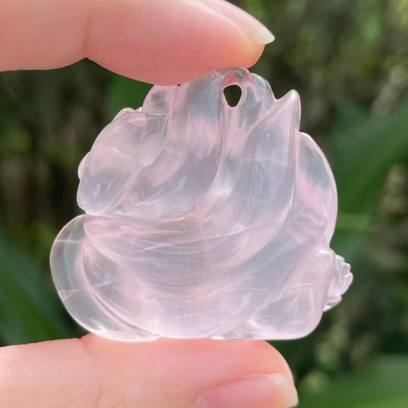 粉水晶狐蝶狐仙 x 日本珠設計款項鍊