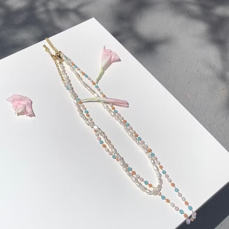 夏日淡彩串珠項鍊 Twinkle beads Necklace