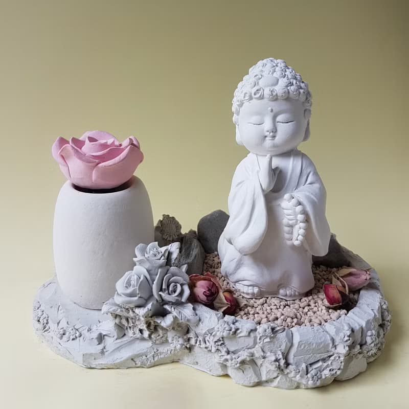 母親節佳禮淨念吉祥小佛之初心 香氛豪華田園風套組 擴香石精油居