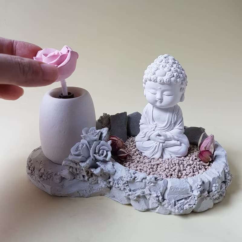 母親節佳禮淨念吉祥小佛之初心 香氛豪華田園風套組 擴香石精油居