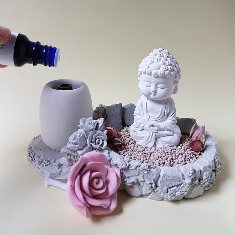 母親節佳禮淨念吉祥小佛之初心 香氛豪華田園風套組 擴香石精油居