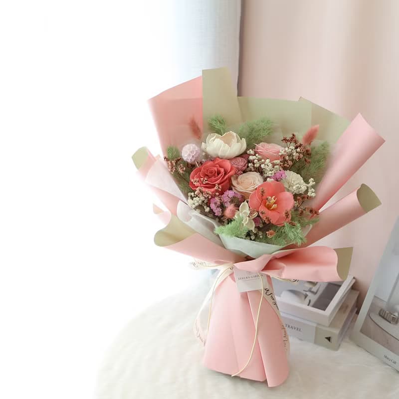 百搭款花束 / 永生花束 乾燥花束 多款色系 畢業花束 母親節花束