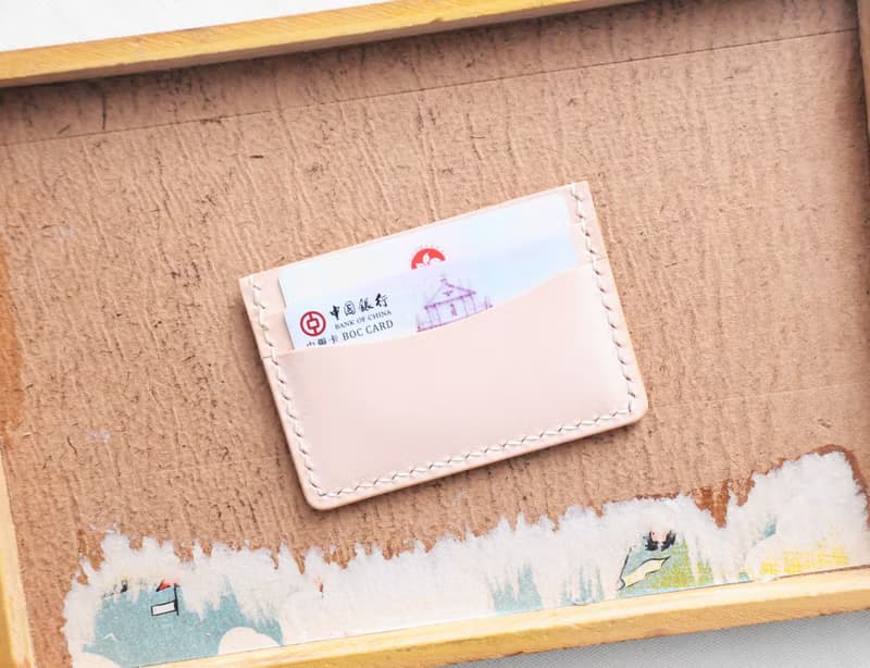 拼色4+1雙面咭套 皮革材料包 免費刻名 名片夾 植鞣 皮革DIY 卡套