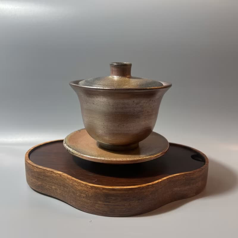 柴燒玫瑰金蓋杯 / 三才杯  / 小平凡手作