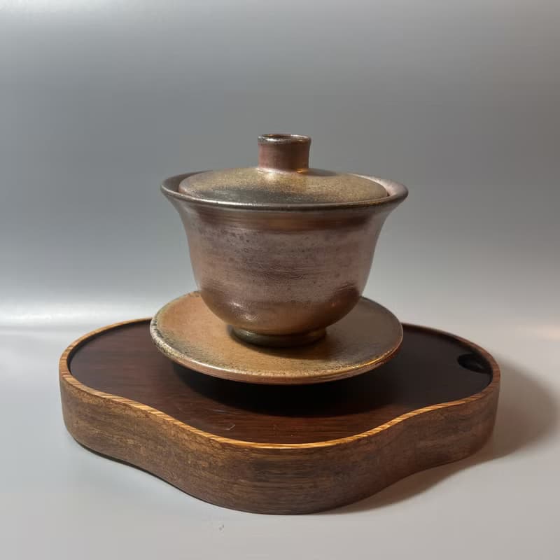 柴燒玫瑰金蓋杯 / 三才杯  / 小平凡手作