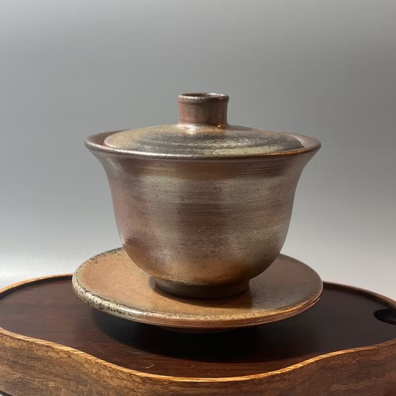 柴燒玫瑰金蓋杯 / 三才杯  / 小平凡手作