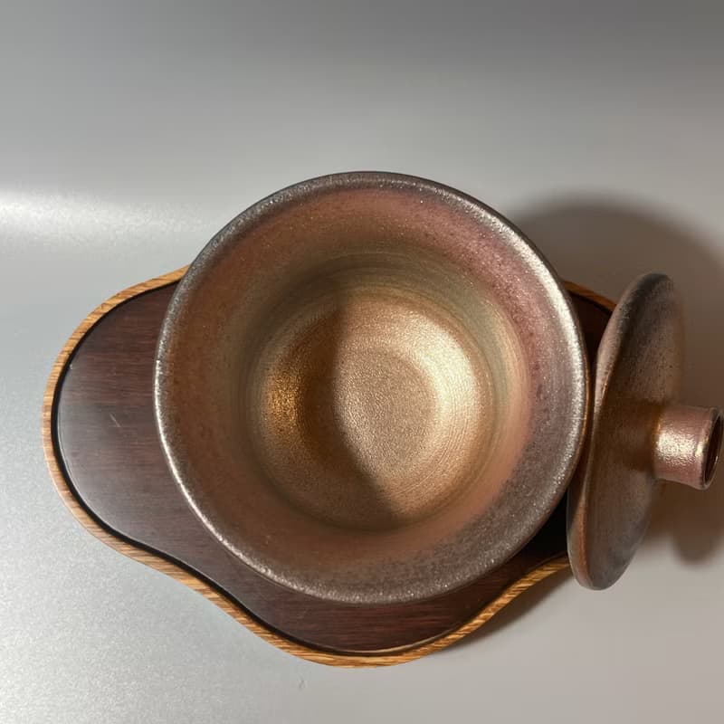 柴燒玫瑰金蓋杯 / 三才杯  / 小平凡手作