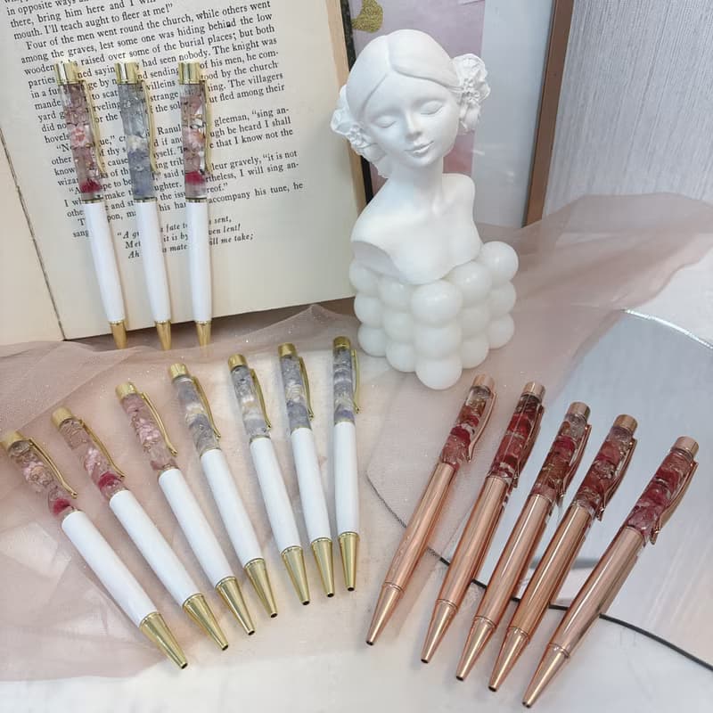 【永生花筆】浪漫浮游花鋼筆-婚禮小物 婚禮 乾燥花 畢業