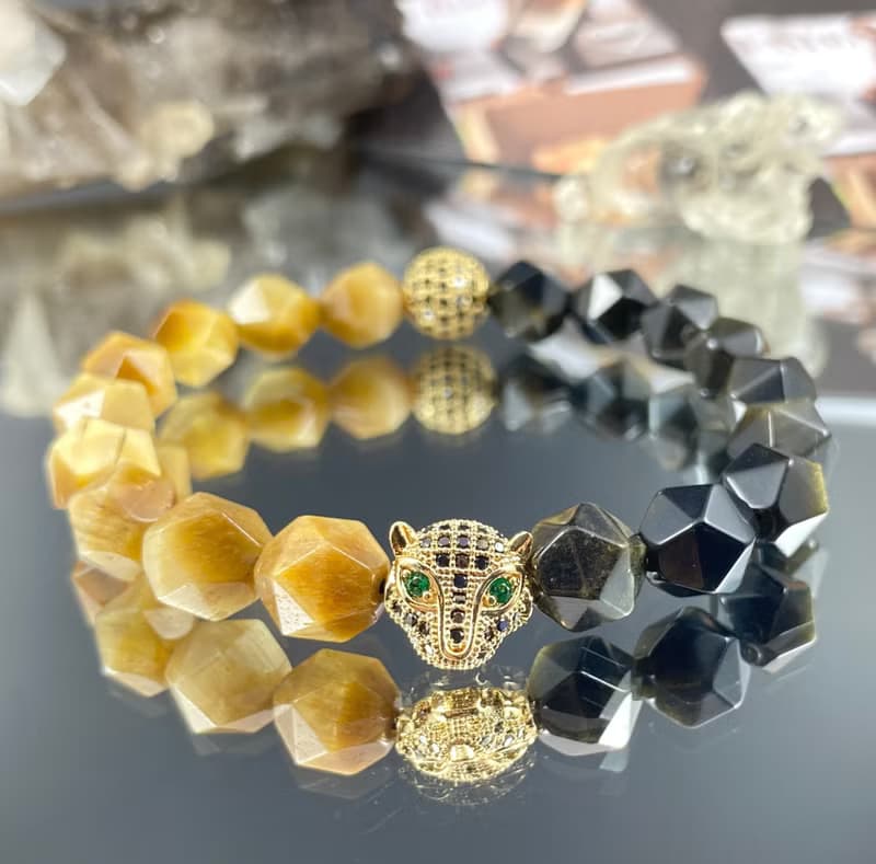 金錢豹 | 金黃虎眼石 金曜石 | 鍊金術 | 男士水晶手鍊