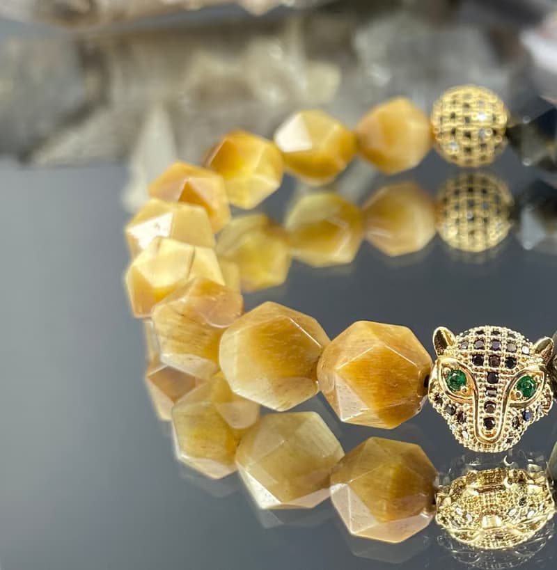 金錢豹 | 金黃虎眼石 金曜石 | 鍊金術 | 男士水晶手鍊