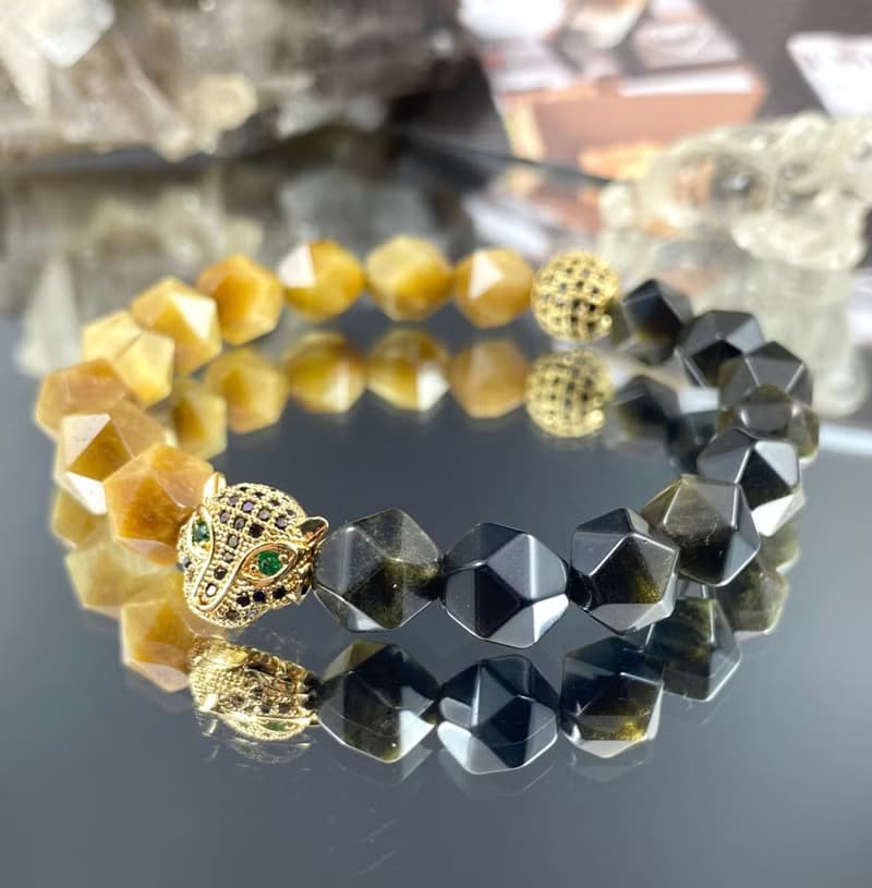金錢豹 | 金黃虎眼石 金曜石 | 鍊金術 | 男士水晶手鍊
