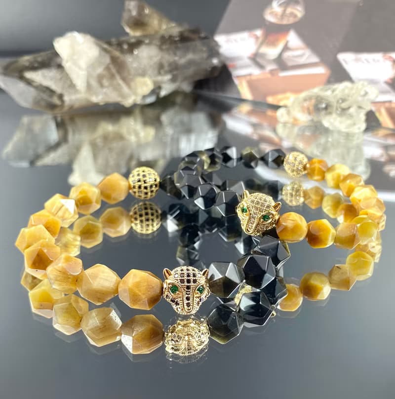 金錢豹 | 金黃虎眼石 金曜石 | 鍊金術 | 男士水晶手鍊